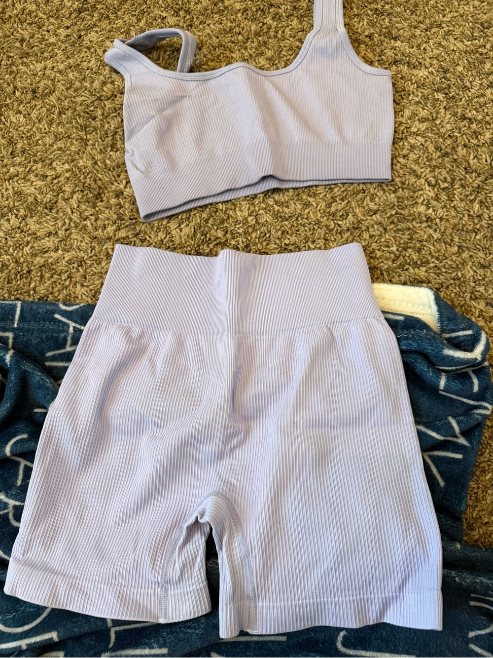 Lavender Ribbed High-Waist workout set